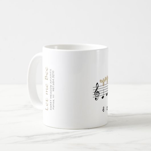 Do Re Mi Just Let Me Bee Beekeeper's Mug with bees (Devant gauche)