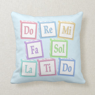 "Do Re Mi" Octave Solfeggio Musical Baby Blokken Kussen