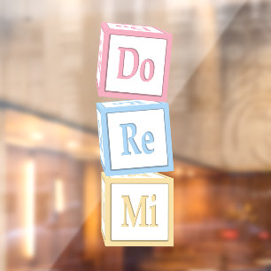"Do Re Mi" Solfege Stapelde Baby blokkeert Kinder Raamsticker