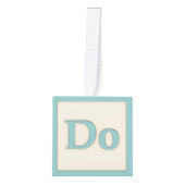 "Do" Solfeggio Musical Baby Blocks Aqua Kubus Ornament (Voorkant)