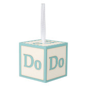"Do" Solfeggio Musical Baby Blocks Aqua Kubus Ornament (Achter hoekig)