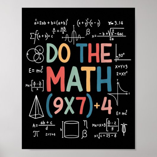 Do The Math 67 Meme Funny Six Seven Math Teacher M Poster (Voorkant)