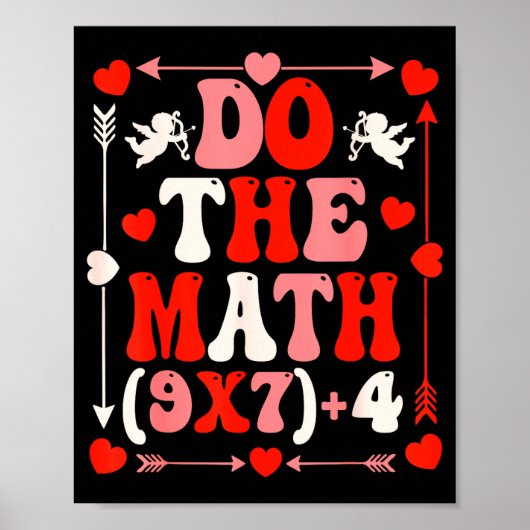 Do The Math Teacher 67 Meme Six Seven Valentine's  Poster (Voorkant)
