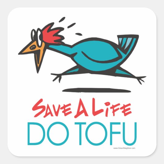 Do Tofu Vegan Vegetarian Vierkante Sticker (Voorkant)