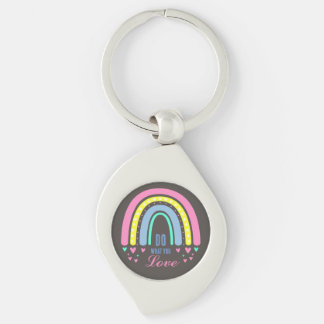 "DO WHAT YOU LOVE" CITAAT RETRO BOHO RAINBOW METAL SLEUTELHANGER
