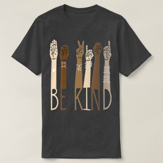 Doaf Be Kind Sign Language Hand Talking Teachers I T-shirt (Design voorkant)
