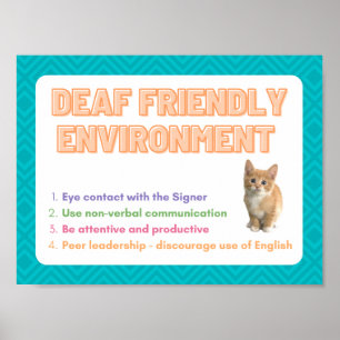 Doaf Friendly Environment - ASL Class Poster