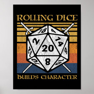 Dobbelen Bouwt Karakter Grappige Rpg Tafelblad G Poster