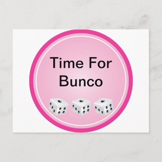 dobbelsteen met roze cirkel aanpasbaar briefkaart (Voorkant)