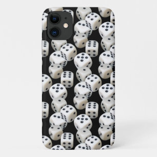 dobbelsteen op zwart iPhone 11 hoesje