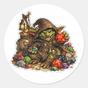 Dobbelsteen Verzamelende Goblin RPG Sticker