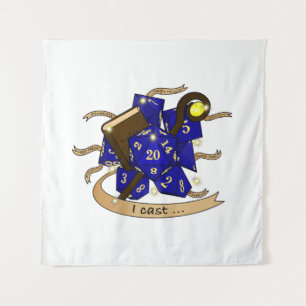 Dobbelsteenontwerp voor tovenaars wandkleed