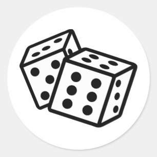dobbelstenen casino gokken ronde sticker