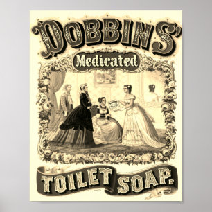 Dobbins Medicated Toilet Soap Advertisement Poster