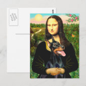 Doberman 1 - Mona Lisa Briefkaart (Voorkant / Achterkant)