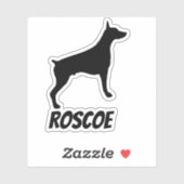 Doberman aangepaste hondennamen sticker (Vel)