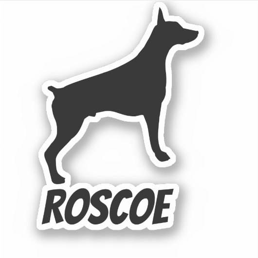 Doberman aangepaste hondennamen sticker (Voorkant)