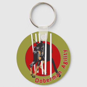 Doberman Agility Weaves Sleutelhanger