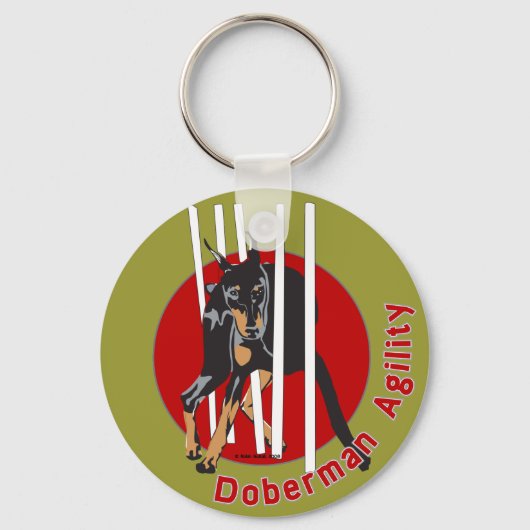 Doberman Agility Weaves Sleutelhanger (Voorkant)
