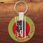 Doberman Agility Weaves Sleutelhanger (Voorkant)