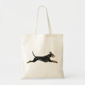 Doberman All Natural Running Black Tote Bag (Voorkant)