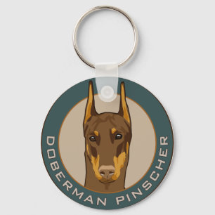 Doberman Badge, Red Sleutelhanger
