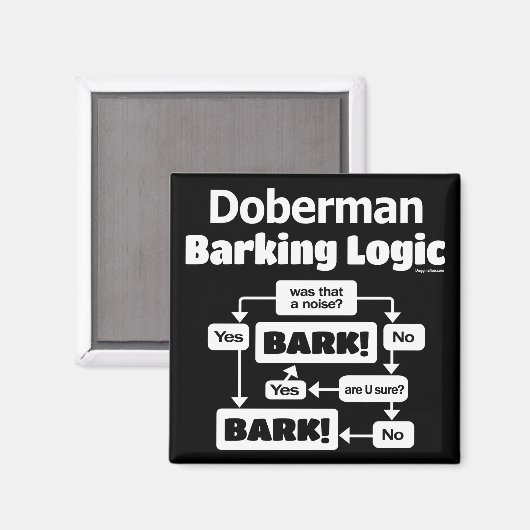 Doberman Barking Logic Magneet (Voorkant / Achterkant)