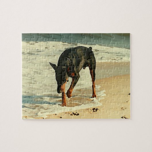 Doberman bij het Afbeelding voor het verven van he Legpuzzel (Horizontaal)