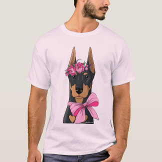 Doberman Bloemenmeisje T-shirt