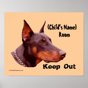 Doberman Buiten Kinder ruimte Persoonlijk Poster
