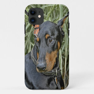 Doberman Butterfly Surprise iPhone 11 Hoesje