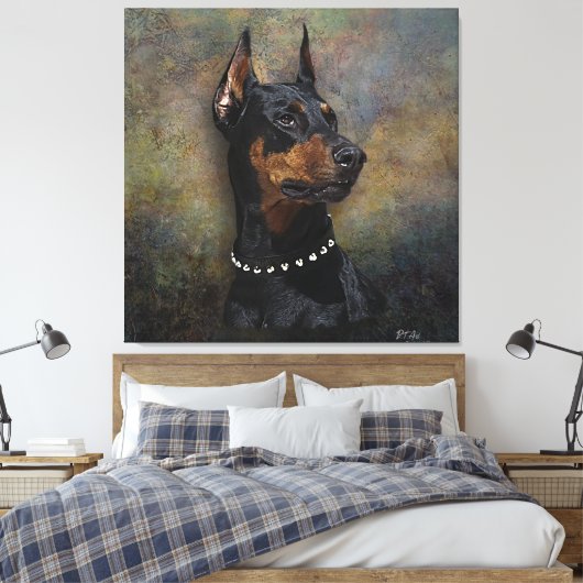 Doberman Canvas Afdruk (Insitu (Slaapkamer))
