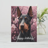 Doberman charm. feestdagenkaart (Staand voorkant)