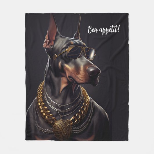Doberman charm fleece deken (Voorkant)