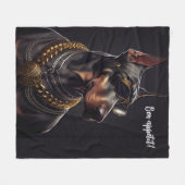 Doberman charm fleece deken (Voorkant (Horizontaal))
