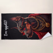 Doberman charm strandlaken (Voorkant)