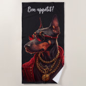 Doberman charm strandlaken (Voorkant)