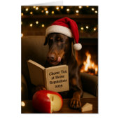 Doberman 'Cheese Tax' Christmas card (Devant)