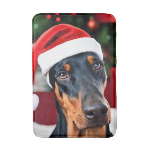 Doberman Christmas Badmat