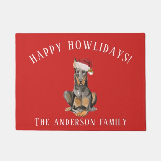 Doberman Christmas Deurmat (Voorkant)