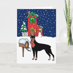 Doberman Christmas Feestdagen Kaart