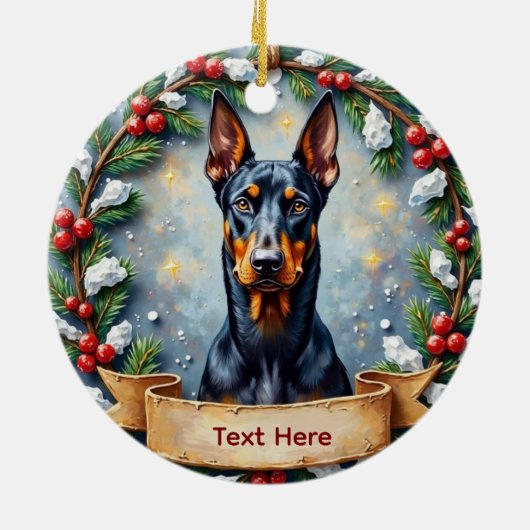 Doberman Christmas Ornament (Achterkant)