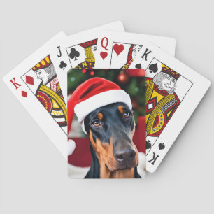 Doberman Christmas Pokerkaarten
