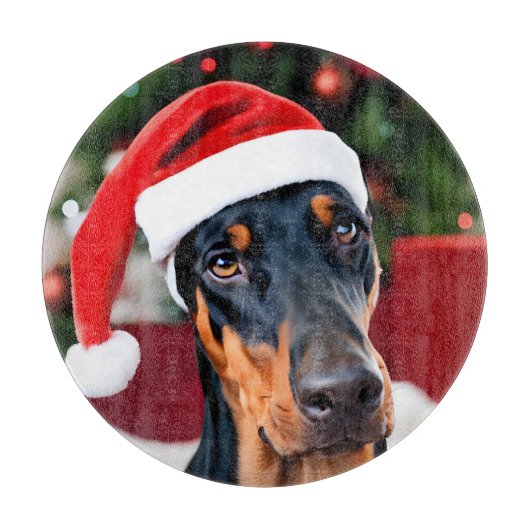 Doberman Christmas Snijplank (Voorkant)
