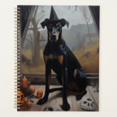 Doberman Citrouille Halloween effroi (Devant)