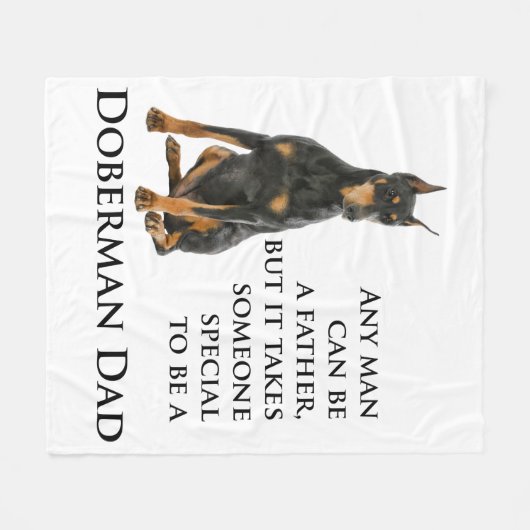 Doberman Dad Fleece Blanket (Voorkant (Horizontaal))