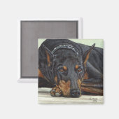 Doberman Dog aimant (Recto/Verso)