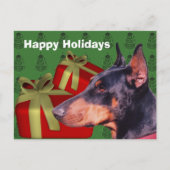Doberman Dog Briefkaart kerstfeestdag (Voorkant)