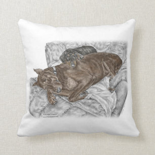 Doberman Dog en Puppy Kussen