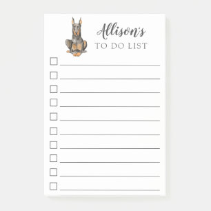 Doberman Dog gepersonaliseerd om lijst te doen Post-it® Notes
